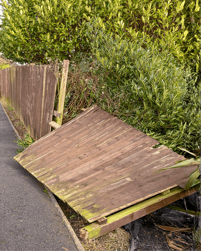 blown-down-fence-south-east-london Blown down fence in South East London