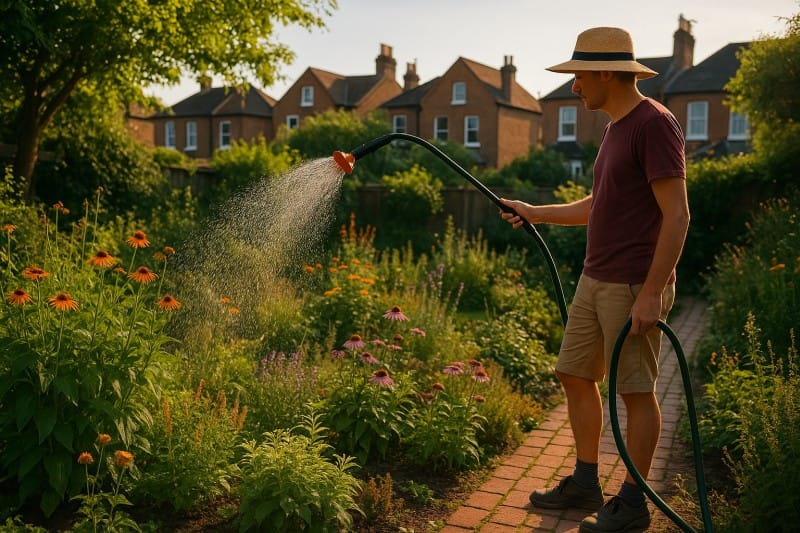Garden in August in South East London