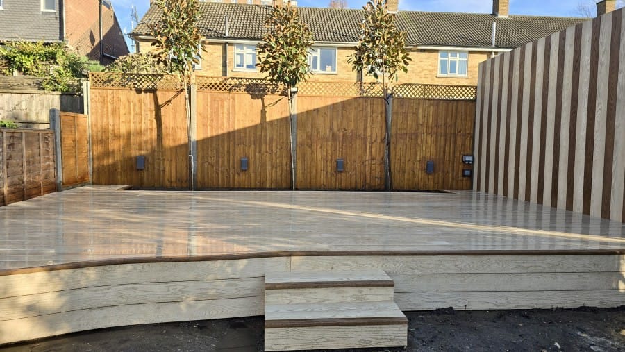 Decking in December in Charlton SE7