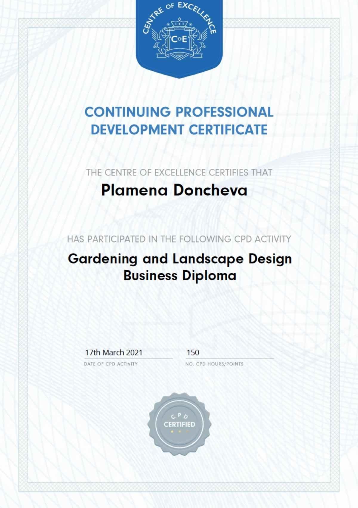 Gardening and Landscape Design Business Certificate — Urban Gardeners South East London